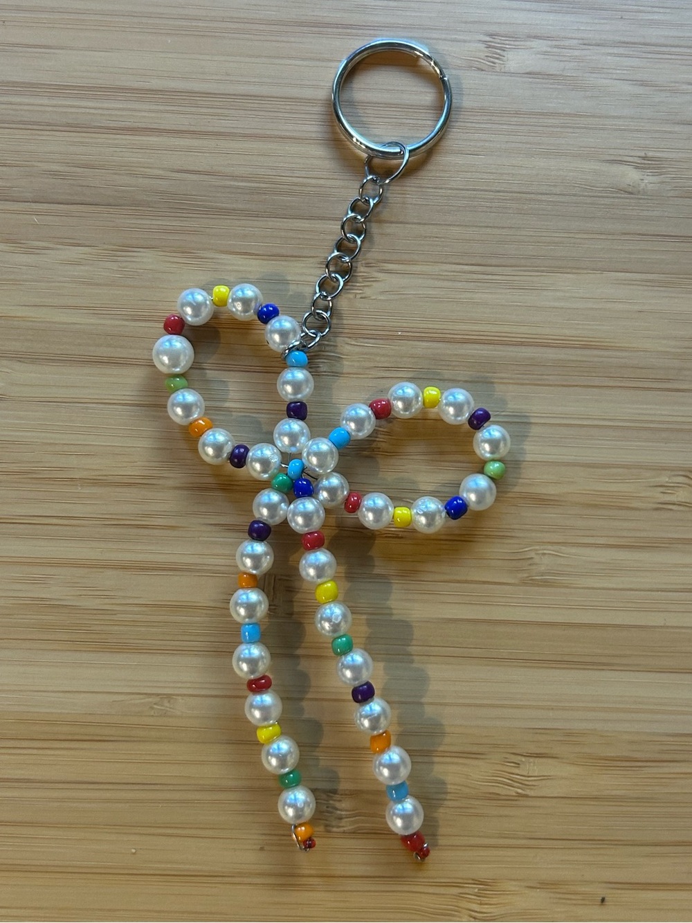 beaded bow charm